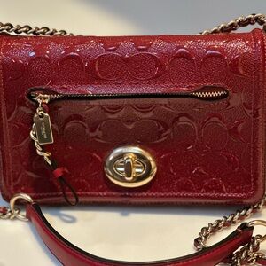 Coach Lex Small Flap Crossbody Style F22292 in Oxblood Red